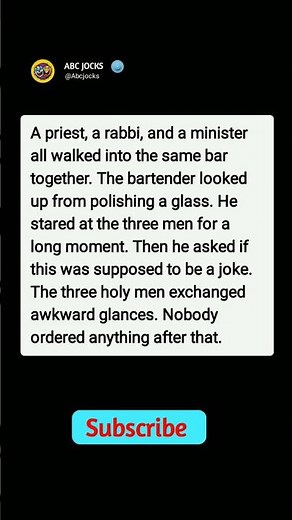 😂 A Priest, Rabbi & Minister Walk Into a Bar… The Bartender Gets It! 🍺