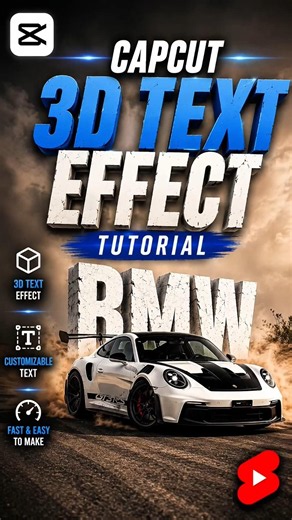 CapCut 3D Text Effect Tutorial 🔥 Viral Car Edit #CapCut #CapCutTutorial #3DTextEffect #TextAnimation