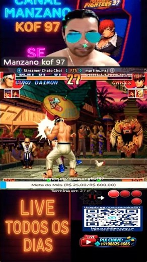 #kof97 #liveretrô #retro #arcade #neogeo #snk #fliperama #jogos #gameplay #fightcade #combo #neymar
