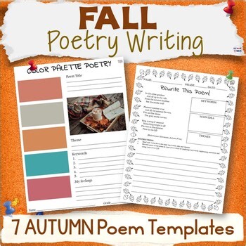 Fall Poetry Writing - Autumn Poems Activity Ice Breakers Write Poem Templates
