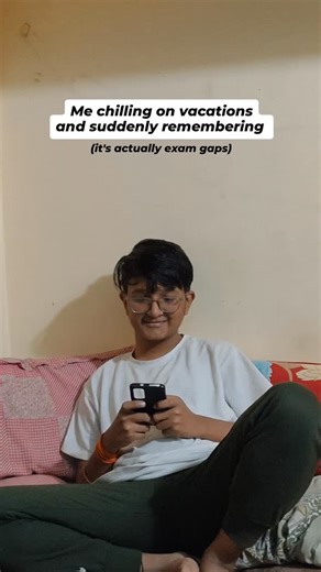 Himanshu Sharma on Instagram: "Relatable ? 😭 . . { exam gap, vacation mood, student life, relatable student, exam stress, gap days reality, study pressure, meme reel, school/college life, student problems, overthinking moments, relatable reels, study break vibes, boards student, last moment panic } . . #ExamGap #StudentLife #RelatableReels #StudentMemes #IndianStudents"