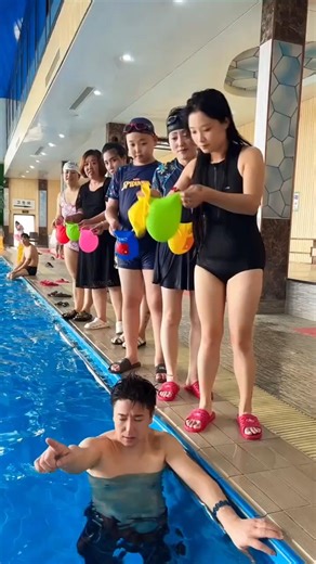 The Ultimate Pool Cap Sync Challenge! 🎩🌊 #funny #pool #shorts
