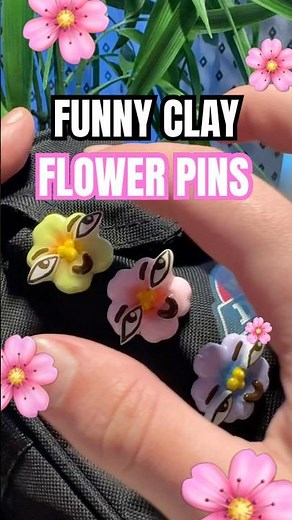 Flower PINS from polymer clay 🌸 Spring Collection #handmade #pins #foryoupage #smallbusiness #clay
