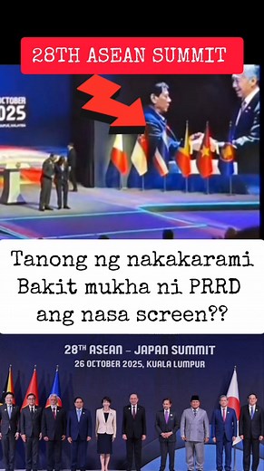 3.4K views · 78 reactions | Tanong ng nakakarami bakit yung nasa screen e mukha ni dating Pangulong Duterte while tinatawag ang pangalan ni BBM paakyat sa stage?路 #PRRDUTERTE #BBM #DutertePaRin #DuterteLangMalakas #ASEANMalaysia2025 | Vera Liza Faith | Facebook