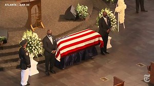 199K views · 4.9K reactions | Watch key moments from John Lewis’ funeral, where former presidents Barack Obama, George W. Bush and Bill Clinton, along with Speaker Nancy Pelosi, paid tribute to a civil rights icon who knew “that the march is not over." Read more: https://nyti.ms/3jSaDmG | The New York Times | Facebook
