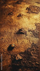 Ancient treasure map with detailed markings and unique textures discovered in a dimly lit cave