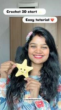 Crochet 3D star ⭐️ tutorial ❤️❤️lets learn crochet in super fun and easy way 😊🌹super easy tutorial