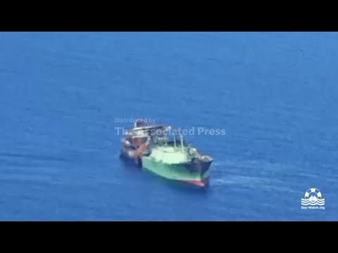Video shows an uncrewed Russian tanker drifting in the Mediterranean