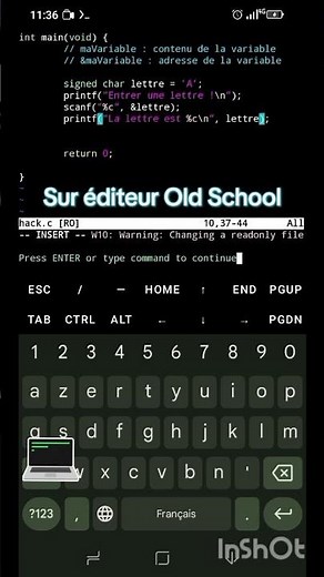 Coder en C (sur mobile) c'est possible ❓🤔 #langagec #cybersecurité #hack #hackingéthique #hacker