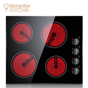 [Hot Item] 4 Burners 30 Inch Electric Cooktop Knob Control Built-in Ceramic Cooktop