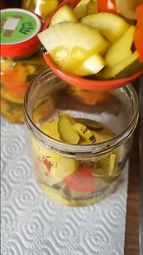Eingelegtes Zucchini Gemüse süß sauer ‼️#zucchini#healthy#vegan#mealprep#zimnica#homemade#salad#food