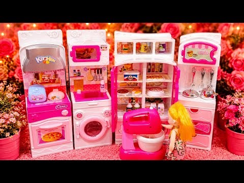 8 Min Cute Pink Kitchen Toys unboxing 💖 Doll Cooking Playset Collection Video (part 3)