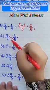 Math Review:Subtraction of Different Types of Fractions #math #mathematics #mathviral #mathvideo #mathreview #reels #reelsfb #fypシ゚viral #fyp | Math with Princess