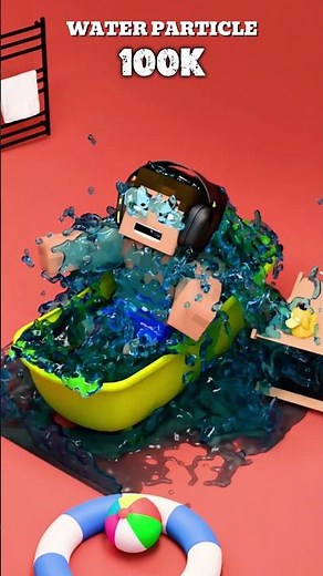 Minecraft Steve vs Realistic Fluid Physics in a Bathtub 🛁💀 #minecraft #blender3d