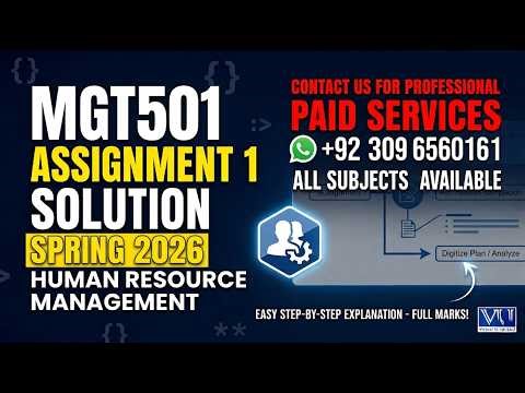MGT501 Assignment 1 Solution Spring 2026 | 100% Correct By VU Bright Sparks