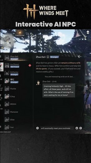 🤯 Where Winds Meet AI NPC CHAT: Talk YOUR WORDS to Befriend & Unlock Quests!