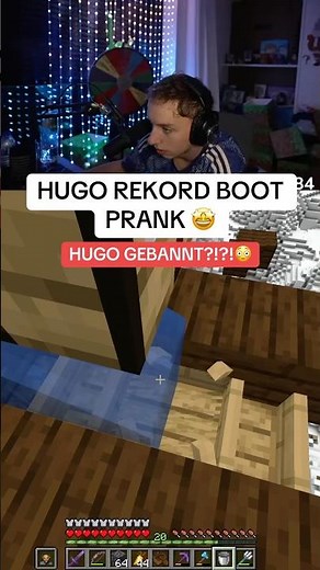 Hugo Rekord Boot Prank, fast gebannt 🤩😳 #craftattack #minecraft #twitch #hugo #bootprank #troll