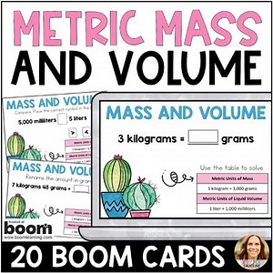 Convert Metric Units of Mass and Liquid Volume Boom Cards - 4th & 5th Grade Math