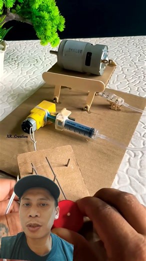 Mini Hydraulic Lift Using DC Motor and Syringes #tech #dcmotorproject #youtubeshorts #miniproject