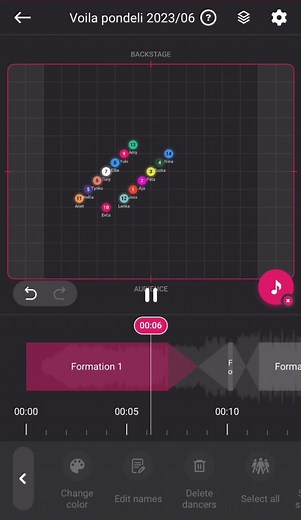 ダンスフォーメーションアプリでクルーを強化 ❤️