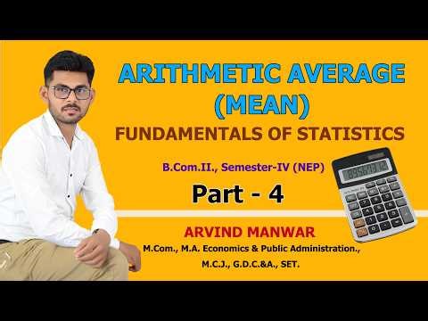 🔴 Calculation of Arithmetic Average or Mean by Discrete Series - Part - 4