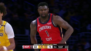 Zion fights contact on tough bucket