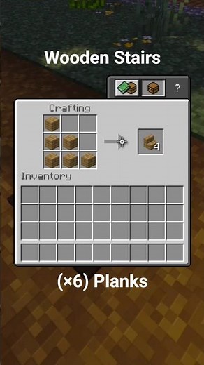 How to CRAFT WOODEN STAIRS! 🪵 Wood Items Burst #4 #Minecraft #Shorts