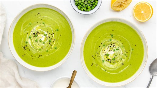 Simply springy pea and mint soup recipe