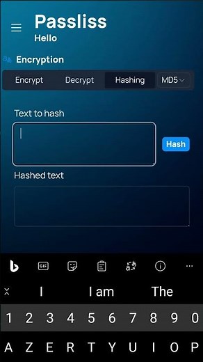 Hash text with Passliss