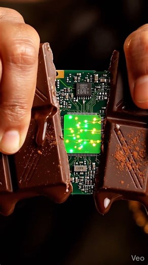 Secret Motherboard inside Chocolate! 🍫💾 #shorts #AI