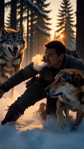 Man Attacked by Wild Wolf #wolfattack#wildlifeencounte