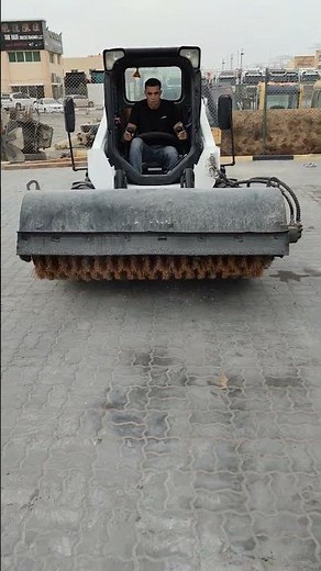 Testing Bobcat S550 Skid Steer Loader with Sweeper