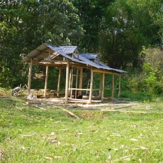 How To Install Door Frames, Make Railings Around Wooden House Building Wooden House ( Log Cabin) 039 | Clip 168