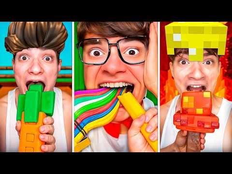 Minecraft + Roblox Food Emoji, Edible School Supplies - Food Challenge
