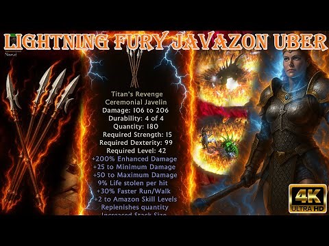 Lightning Fury Javazon The Best Build | Absolute Map Destroyer in Diablo 2 Resurrected 4K 60fps HDR!