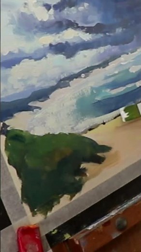 How to Paint a Stormy Sky and Beach Scene in Acrylics (Step-by-Step Tutorial for Beginners)
