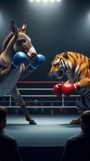 Donkey vs Tiger Boxing Fight 🥊😂 | Funniest Animal Battle Ever!