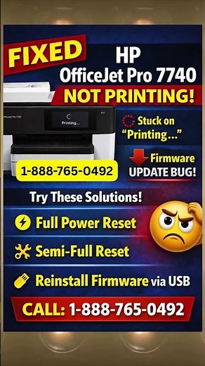 HP OfficeJet Pro 7740 Not Printing After Firmware Update? FIXED!