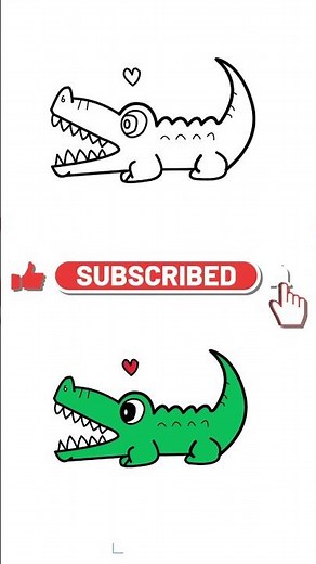 Easy Alligator Drawing 🐊 | Cute Animal Art #shorts