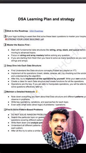 codeN’ on Instagram: "Comment “DSA” to get the perfect DSA learning plan and strategy. Stick with this plan for a few months and get the results. #dsa #datastructure #codewithnishchal"