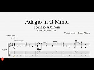Adagio in G Minor - Guitar Free Tabs