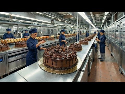 How Millions of Chocolate Cakes Are Made in a Factory | Automatic Chocolate Cakes Factory Process