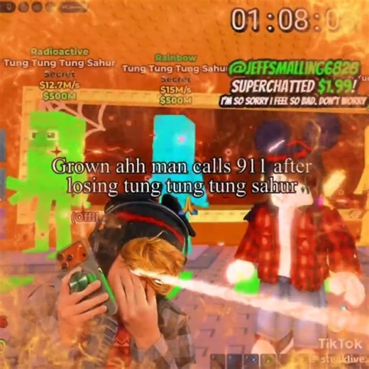 grown ahh man crying over a tung tung