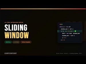 Sliding Window Algorithm Explained So Simply Anyone Can Understand | j-i+1 = k | Python