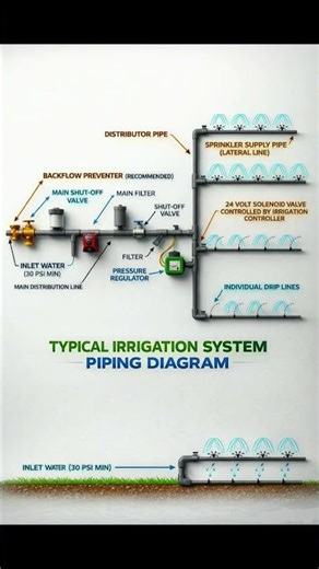 Typical Irrigation System | Piping Diagram | Basic Knowledge for Civil Engineering | #Shorts