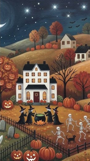 Halloween Screensaver Art | Halloween Frame TV Art with Music | Animated Halloween Decorations 4K 8h