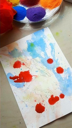 Easy Holi Drawing | Festival of Colours #shorts #holi #art #watercolor #trending #subscribe