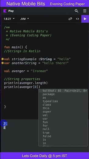 "Strings" in Kotlin #shorts