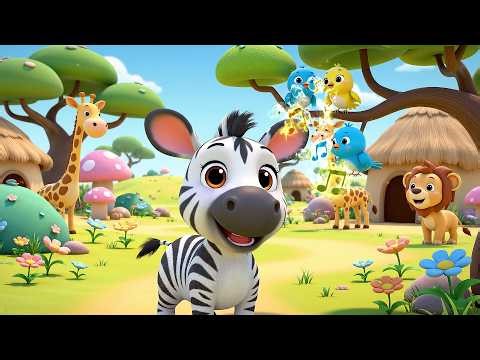 Baby Zebra Says Zip Zip Zaa | African Safari & Fun Animal Songs for Kids