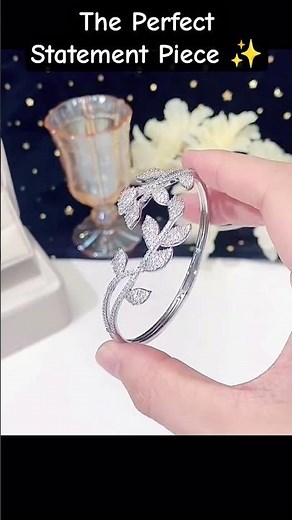 Elegant Leaf Cuff Bracelet ✨ | Nature Inspired Wrist Jewelry #jewelryshorts